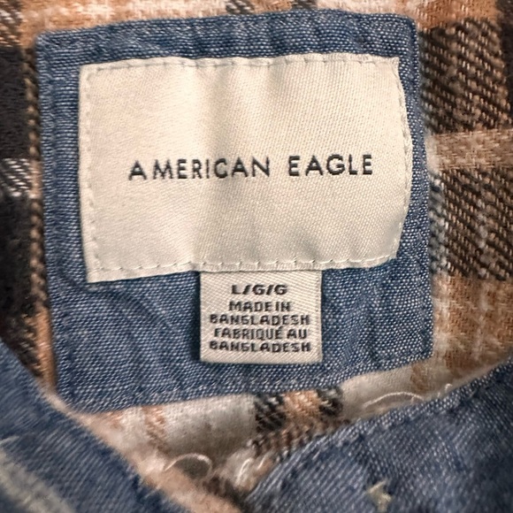 American Eagle Flannel Shirt Women’s Large Plaid Button Down Long Sleeve Cotton - Picture 6 of 6